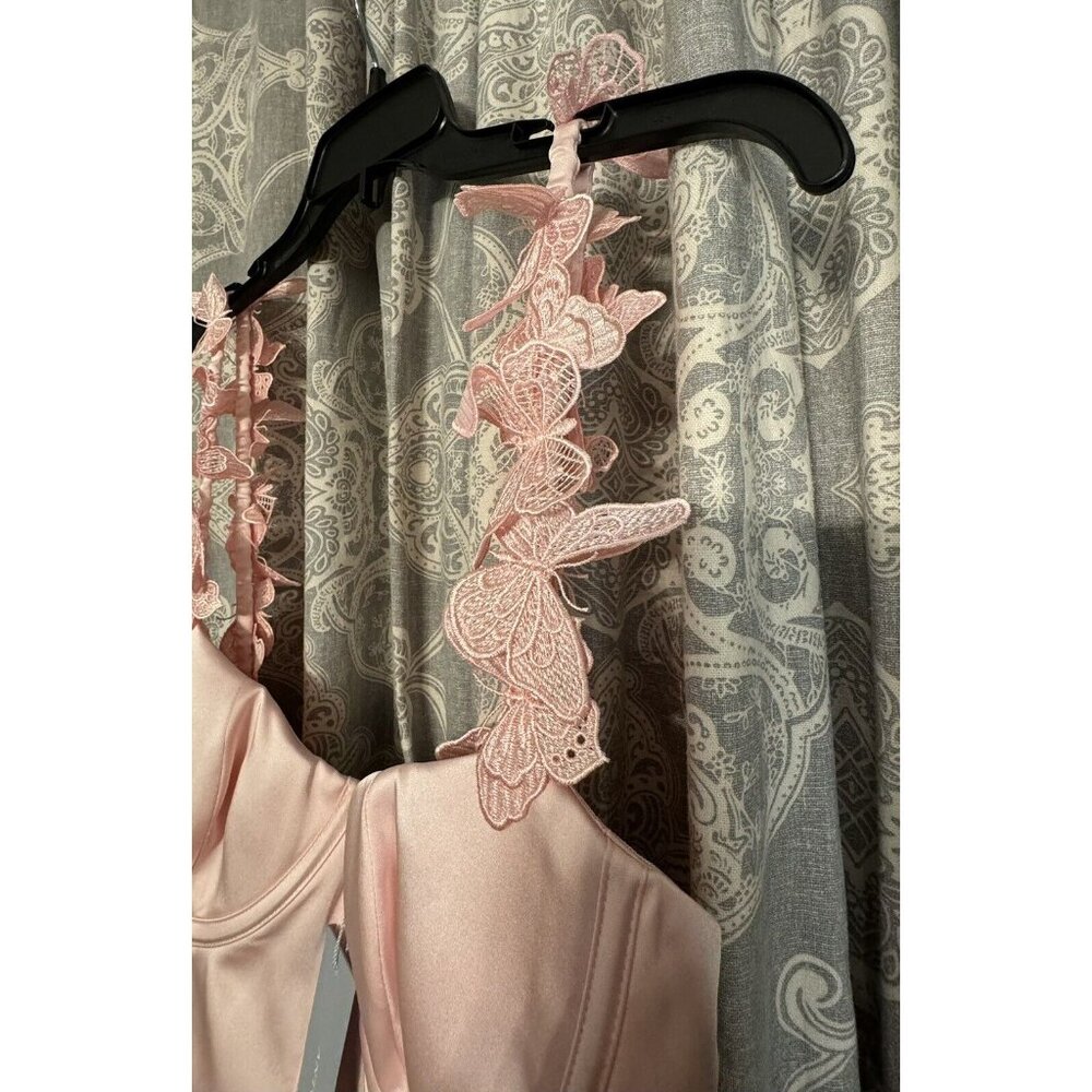 Antonio Melani Mely Satin Embroidered Tulle Dress 3D Butterflies Size 12 - Picture 9 of 14